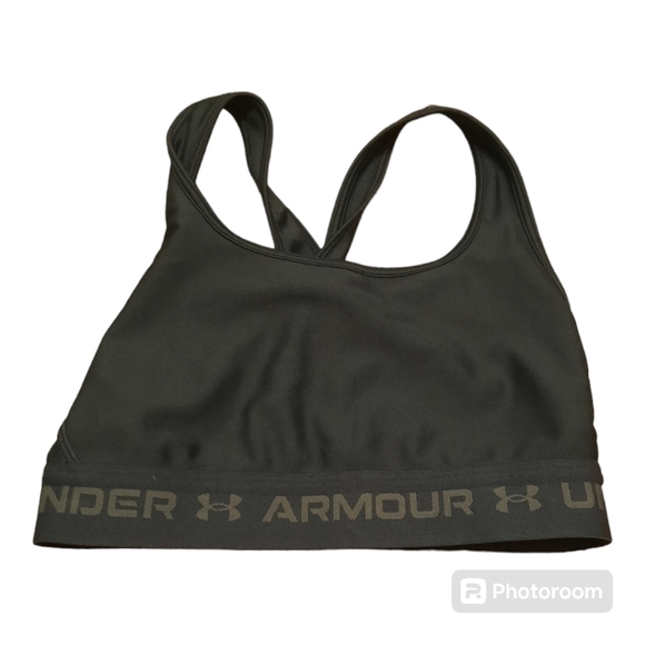 UNDER ARMOUR (Small) Black Compression Sports Bra - Picture 1 of 4